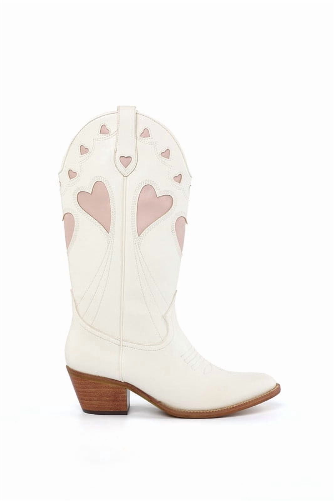 Women’s Western Low Heel Cowgirl Embroidered Mid-Calf Boot