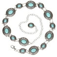 thumbnail image 1 of Women's Western Oval Concho Turquoise Stone Chain Belt, 1 of 4