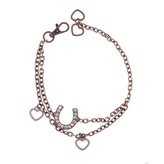 Women's Western Style Charm Fashion Boot Chain Accessory - Horseshoe/Hearts, Copper