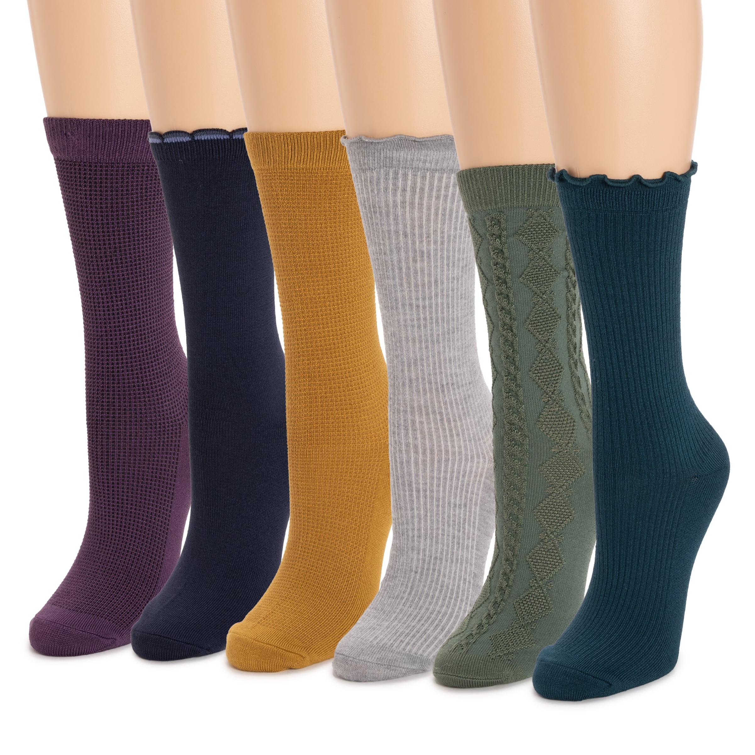 Women's Whisper Soft 8 inch Crew Sock 6 Pack - Walmart.com