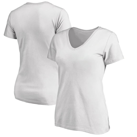 Women's White 100% Cotton V-Neck Short Sleeve T-Shirt - Casual Comfort for Everyday Wear