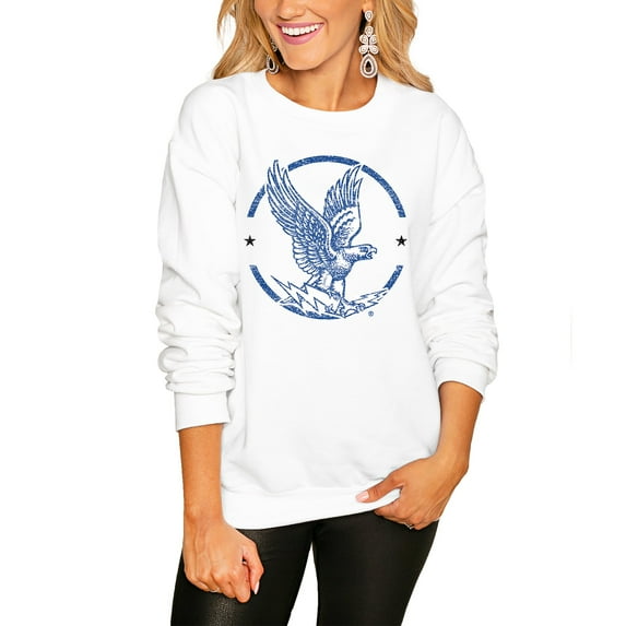 Women's White Air Force Falcons End Zone Pullover Sweatshirt