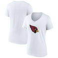 thumbnail image 1 of Women's White Arizona Cardinals Primary Logo V-Neck T-Shirt, 1 of 3