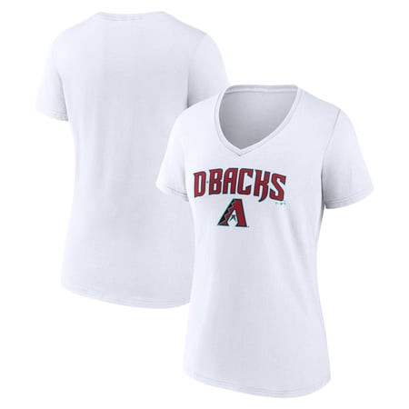 Women's White Arizona Diamondbacks Team Lockup V-Neck T-Shirt