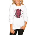thumbnail image 1 of Women's White Arkansas Razorbacks End Zone Pullover Sweatshirt, 1 of 1