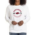 thumbnail image 1 of Women's White Arkansas Razorbacks Rylee Raglan Tri-Blend Long Sleeve T-Shirt, 1 of 2