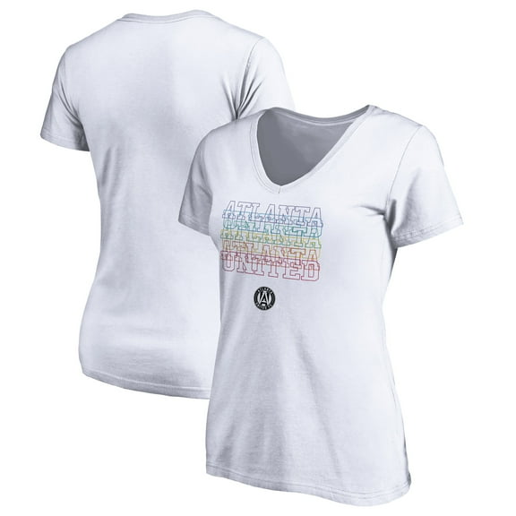 Women's White Atlanta United FC City Pride V-Neck T-Shirt