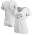 thumbnail image 1 of Women's White Baltimore Orioles Floral Arched Logo V-Neck T-Shirt, 1 of 3