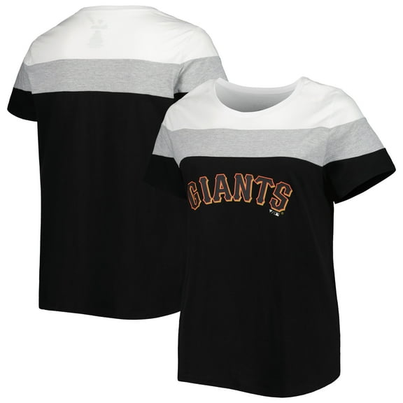 Women's White/Black San Francisco Giants Plus Size Colorblock T-Shirt