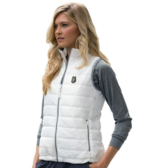 Women's White Bloomsburg Huskies Apex Compressible Quilted Vest