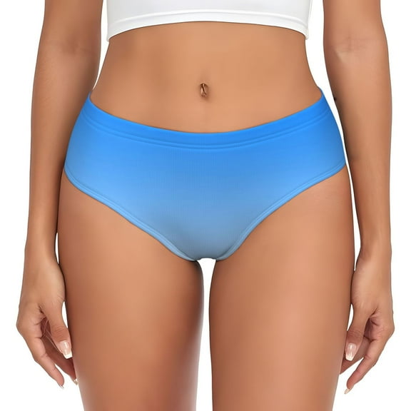 Women's White Blue Gradient Seamless Hipster Panties Stretch printed Bikini Underwear Small