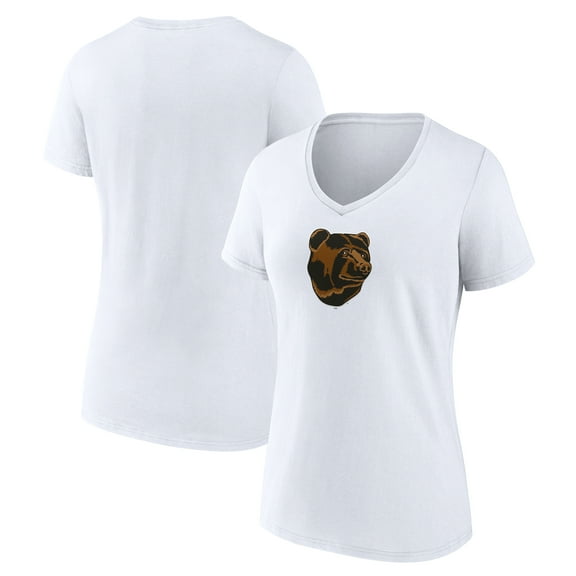 Women's White Boston Bruins Primary Logo V-Neck T-Shirt