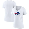 thumbnail image 1 of Women's White Buffalo Bills Primary Team Logo V-Neck T-Shirt, 1 of 3