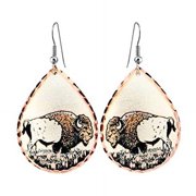 Women's White Buffalo Earrings Buffalo Horn/Filigree/Buffalo Teardrop American Buffalo Earrings with Tassels Buffalo Jewelry, Buffalo Themed Gifts SWBuffalo