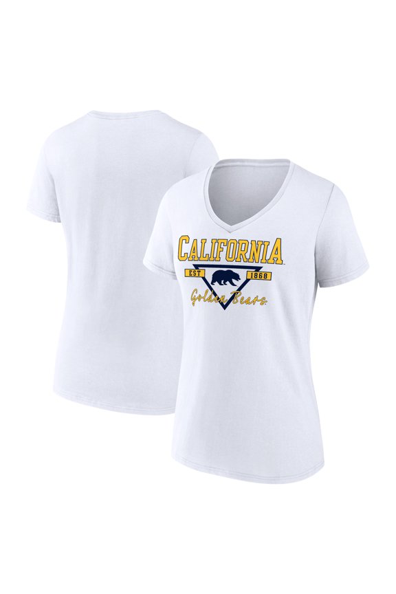 Women's White Cal Bears Triangle Origin V-Neck T-Shirt