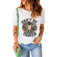 thumbnail image 1 of Women's White Cant Be Tamed Western Steer Head Crew Neck T-Shirt, 1 of 7