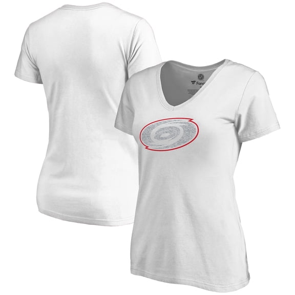 Women's White Carolina Hurricanes Whiteout V-Neck T-Shirt