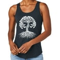 thumbnail image 1 of Women's White Celtic Tree Moisture-Wicking Relaxed Yoga Tank Top, Medium New Navy, 1 of 5