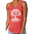 thumbnail image 1 of Women's White Celtic Tree Moisture-Wicking Relaxed Yoga Tank Top, Small Red Frost, 1 of 5