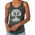 thumbnail image 1 of Women's White Celtic Tree Moisture-Wicking Relaxed Yoga Tank Top, XL Deepest Grey, 1 of 5