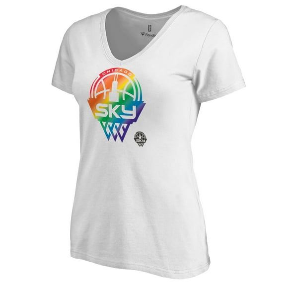 Women's White Chicago Sky Team Pride V-Neck T-Shirt