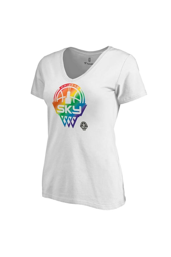 Women's White Chicago Sky Team Pride V-Neck T-Shirt