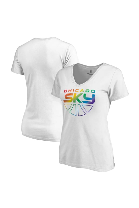 Women's White Chicago Sky Team Pride Wordmark V-Neck T-Shirt