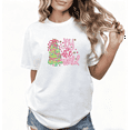 thumbnail image 1 of Women's White Christmas Joy to the World Graphic Tees Print Tshirt Shirts Festive Holiday Winter Party Casual Daily Fashion Tops S-5XL, 1 of 5