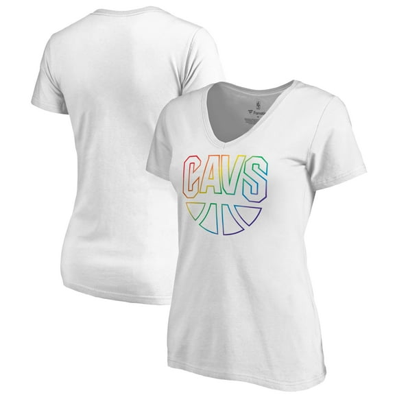 Women's White Cleveland Cavaliers Team Pride Wordmark V-Neck T-Shirt