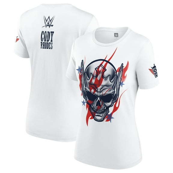 Women's White Cody Rhodes Stars & Stripes Nightmare T-Shirt