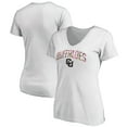 thumbnail image 1 of Women's White Colorado Buffaloes Floral Arched V-Neck T-Shirt, 1 of 3