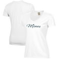 thumbnail image 1 of Women's  White Colorado School of Mines Orediggers Script Logo Comfort Wash V-Neck T-Shirt, 1 of 3