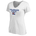 thumbnail image 1 of Women's White Colorado State Rams CSU State Flag Wordmark V-Neck T-Shirt, 1 of 3