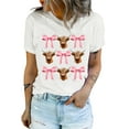thumbnail image 1 of Women's White Coquette Highland Cow Graphic Tee with Pink Bow | [ZhiHiMeRi] | (US 20-22)2XL, 1 of 8