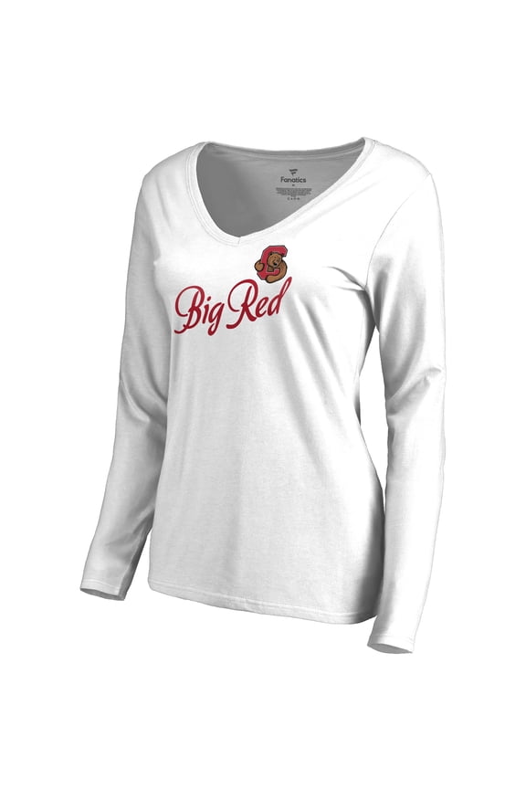 Women's White Cornell Big Red Dora Long Sleeve T-Shirt