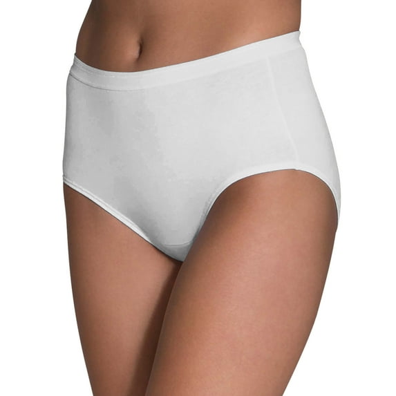 Women's White Cotton Briefs, 6 Pack