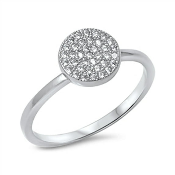 Women's White Cubic Zirconia Cluster Ring .925 Sterling Silver Band Jewelry Female Male Size 9