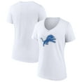 thumbnail image 1 of Women's White Detroit Lions Primary Logo V-Neck T-Shirt, 1 of 3