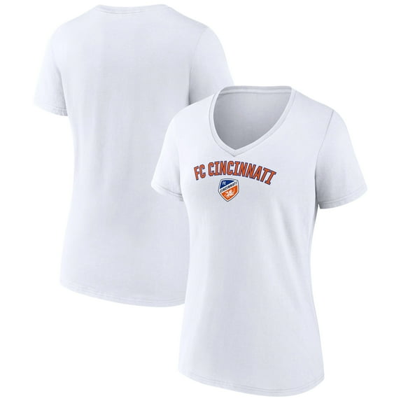 Women's White FC Cincinnati Victory Arch Logo V-Neck T-Shirt