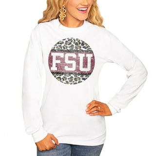 Women's Gameday Couture Gray Florida State Seminoles Playing Around Faded  Wash Oversized Long Sleeve T-Shirt