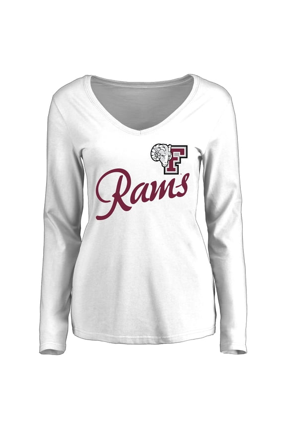 Women's White Fordham Rams Dora Long Sleeve T-Shirt