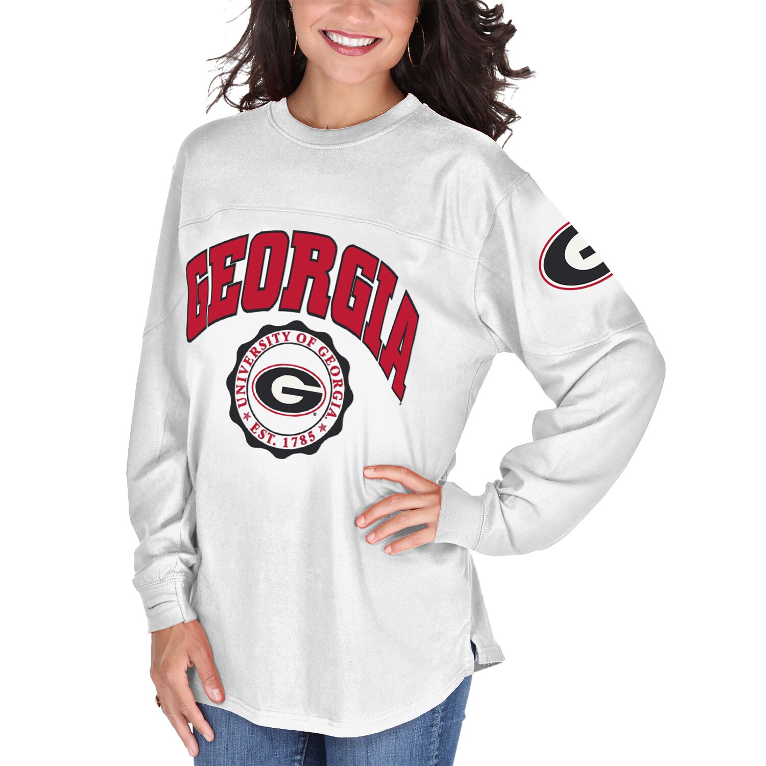 Women's White Georgia Bulldogs Edith Long Sleeve T-Shirt