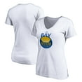 thumbnail image 1 of Women's White Golden State Warriors The Bay Logo V-Neck T-Shirt, 1 of 3