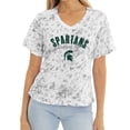 thumbnail image 1 of Women's White/Gray Michigan State Spartans Faye Tie-Dye V-Neck T-Shirt, 1 of 2