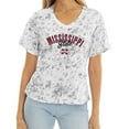 thumbnail image 1 of Women's White/Gray Mississippi State Bulldogs Faye Tie-Dye V-Neck T-Shirt, 1 of 2