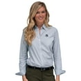 thumbnail image 1 of Women's White/Gray Monmouth Hawks Easy Care Gingham Button-Up Long Sleeve Shirt, 1 of 1