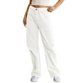 thumbnail image 1 of Women's White High Waist Straight Leg Cargo Pants with Pockets | [ZhiHiMeRi] | 10, 1 of 12