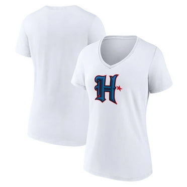 Women's  White Houston Texans Secondary Logo V-Neck T-Shirt