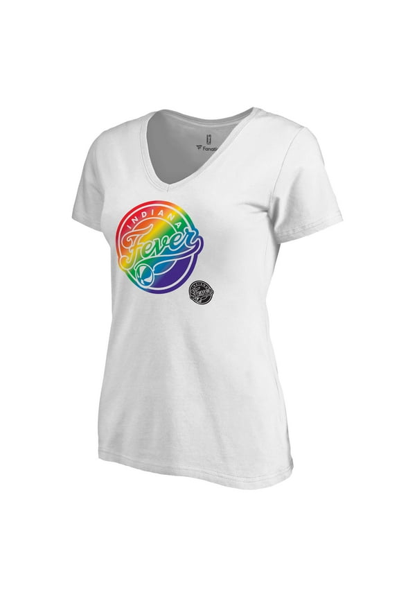 Women's White Indiana Fever Team Pride V-Neck T-Shirt