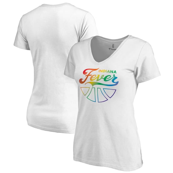 Women's White Indiana Fever Team Pride Wordmark V-Neck T-Shirt